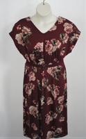 Image Randi Dress - Burgundy/Mauve Floral Brushed Poly Knit