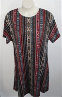 Image Orgetta Nightgown - Teal/Rust Aztec Brushed Poly Knit (L & XL only)