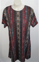 Image Orgetta Nightgown - Teal/Rust Aztec Brushed Poly Knit (L-3X) only)