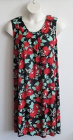 Image Heidi Nightgown - Black/Red Floral Jersey (S only)