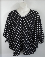 Image Kiley Side Opening Shirt - Black/White Dot Polyester