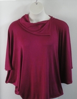Katie Side Opening Shirt - Fuchsia Pink Rayon Blend Rib Knit