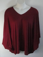 Image Kiley Side Opening Shirt - Dark Red Rayon Knit