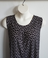 Image CLEARANCE --Sara Shirt - Black/White Calico Floral Rayon (SMALL ONLY)