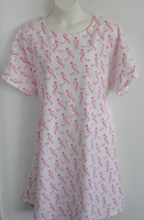 Image SECOND  - Orgetta FLANNEL Nightgown - Pink Ribbon - (SIZE M ONLY)