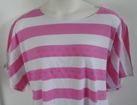Image SECOND Tracie Shirt -  Pink/White Stripe Cotton Knit (SIZE 3X ONLY-)  - 49