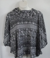 Image Emily Side Opening Sweater - Black/Gray Paisley Stripe