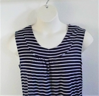 Image SECOND - Sara Shirt - Navy/White Stripe Rayon Knit (Size M only)
