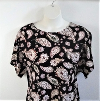 Image Tracie Shirt - Black/Rust Paisley Rayon Knit (S-L)