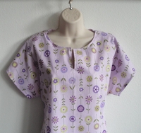 Image CLEARANCE --Gracie Shirt - Lavender Floral Cotton (SMALL ONLY)