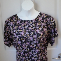 Image CLEARANCE --Tracie Shirt -Black/Pink/Yellow Floral Cotton (SMALL ONLY)