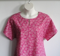 Image CLEARANCE --Gracie Shirt - Pink Floral Cotton (SMALL ONLY)