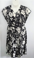 Image Randi Dress - Black/Cream Floral Brushed Poly Knit