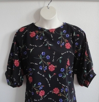Image CLEARANCE --Libby Shirt - Roses and Violets Poly Knit (Large ONLY)