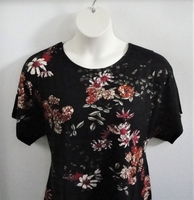 Image Tracie Shirt - Rust/Black Floral Vine Rayon Knit