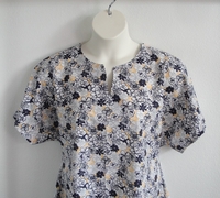 Image CLEARANCE Gracie Shirt - Navy/Yellow Floral Cotton (M & XL Only)