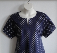 Image CLEARANCE --Gracie Shirt - Navy Dot Cotton (M ONLY)