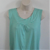 Image SECOND - Sara Shirt - Mint/White Stripe Rayon Knit (SIZE S ONLY)