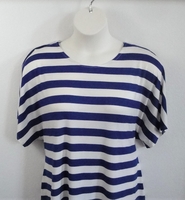 Image SECOND -Tracie Shirt - Royal Blue Stripe Rayon Knit (Size XL ONLY)