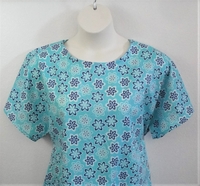 Image CLEARANCE --Tracie Shirt - Aqua/Royal Floral (M & L ONLY)