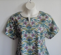 Image CLEARANCE --Gracie Shirt - Purple/Yellow Floral (LARGE ONLY)