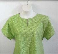 Image Gracie Shirt - Lime Green Calico