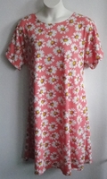 Image CLEARANCE --Orgetta Cotton Knit Nightgown - Coral Daisy (XSmall ONLY)