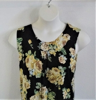 Image Sara Shirt - Yellow/Black Rose Floral Rayon Knit