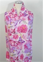 Image Adult Bib/Dinner Scarf - Pink/Purple Butterfly