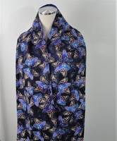 Image Adult Bib/Dinner Scarf -  Blue/Black Butterfly