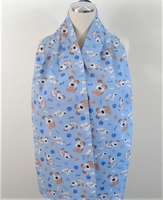 Image Adult Bib/Dinner Scarf - Light Blue Pup Dogs