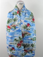 Image Adult Bib/Dinner Scarf -Blue/Red Tropical