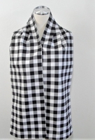 Image Adult Bib/Dinner Scarf - Black/White Buffalo Plaid