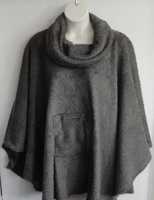 Image Riley Cape/Poncho - Dark Gray - Chenille Fleece Sweater