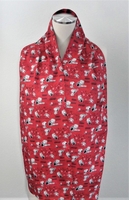 Image Adult Bib/Dinner Scarf - Red Snoopy / Linus with Piano