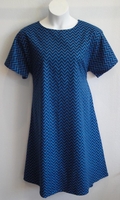 Image CLEARANCE - Orgetta FLANNEL Nightgown - Royal/Navy Chevron  (Size 2X Only)