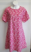 Image CLEARANCE - Orgetta FLANNEL Nightgown - Pink Peace Sign  (Size 2X & 3X Only)