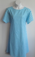 Image Orgetta FLANNEL Nightgown - Turquoise Chevron (L & XL only)