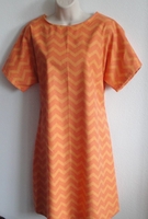 Image CLEARANCE - Orgetta FLANNEL Nightgown -Orange Chevron (Size Small Only)