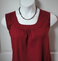Image SECOND--Sara Shirt - Cotton Burgundy (L ONLY)