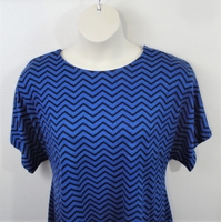 Image SECOND - Tracie Shirt -Royal/Black Chevron Rayon Knit - (Size L ONLY)