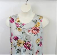 Image SECOND--Sara Shirt - Mint Floral Rayon (L ONLY)