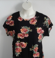 Image SECOND - Tracie Shirt - Rust/Peach/Black Floral Rayon Knit (Small Only)