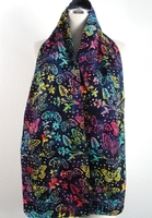 Image Adult Bib/Dinner Scarf - Butterflies on Navy Batik