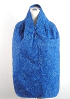 Image Adult Bib/Dinner Scarf - Blue Floral Paisley Batik