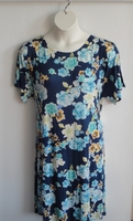 Image SECOND --Orgetta Rayon Knit Nightgown - Navy Floral (S ONLY)