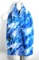 Image Adult Bib/Dinner Scarf ~ Seniors, Nursing Home, Handicap - Blue Green Agate