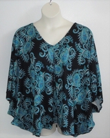 Image Kiley Side Opening Shirt - Teal on Black Paisley
