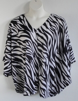 Image Kiley Side Opening Shirt - Black/White Zebra - Polyester