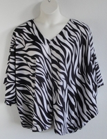 Image Kiley Side Opening Shirt - Black/White Zebra